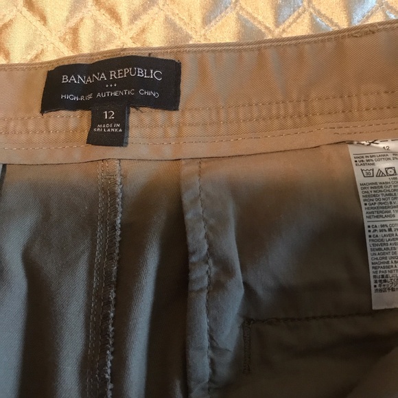 Banana Republic Women’s Authentic Cotton Chino High Rise Pants, beige, size 12 - Picture 2 of 10
